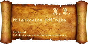 Milankovics Mónika névjegykártya